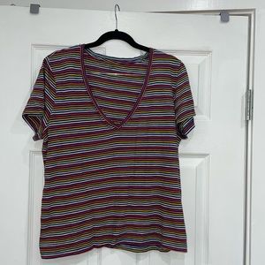 Stripes v neck Madewell tshirt